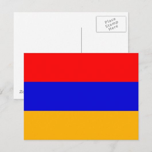 Briefkaart met vlag van Armenië (Voorkant / Achterkant)