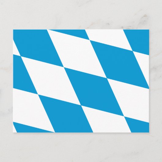 Briefkaart met vlag van Beieren, Duitsland (Voorkant)