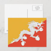 Briefkaart met vlag van Bhutan (Voorkant / Achterkant)