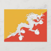 Briefkaart met vlag van Bhutan (Voorkant)
