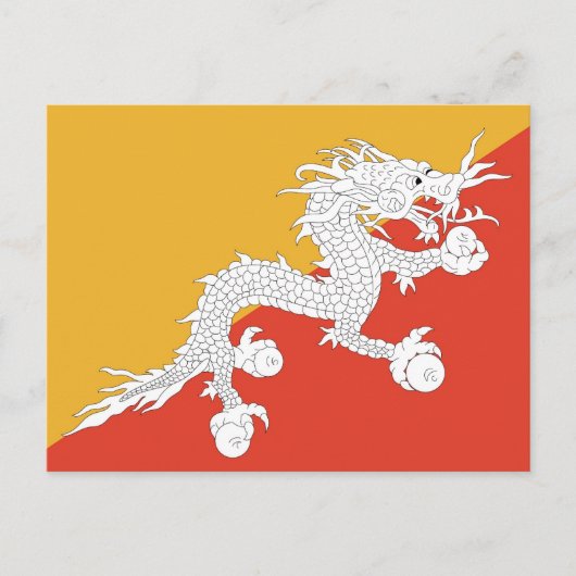 Briefkaart met vlag van Bhutan (Voorkant)