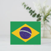Briefkaart met vlag van Brazilië (Staand voorkant)