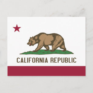 Briefkaart met vlag van Californië - Verenigde Sta