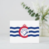 Briefkaart met vlag van Cincinnati, Ohio (Staand voorkant)