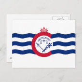 Briefkaart met vlag van Cincinnati, Ohio (Voorkant / Achterkant)