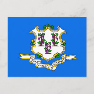 Briefkaart met vlag van Connecticut - Verenigde St