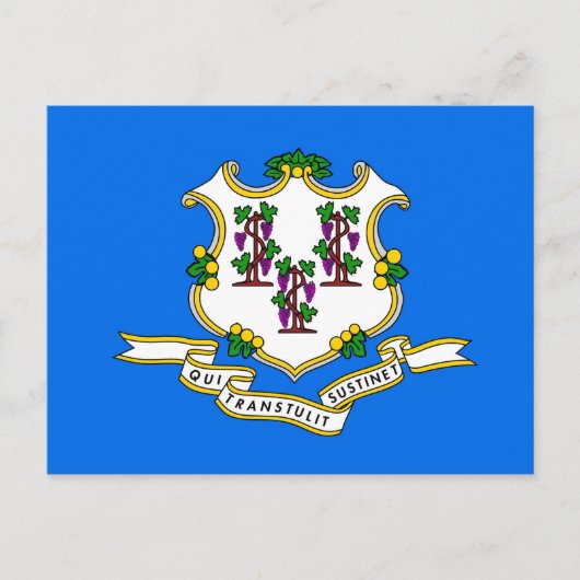 Briefkaart met vlag van Connecticut - Verenigde St (Voorkant)