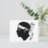 Briefkaart met vlag van Corsica, Frankrijk (Staand voorkant)