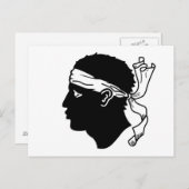 Briefkaart met vlag van Corsica, Frankrijk (Voorkant / Achterkant)