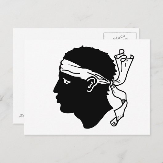 Briefkaart met vlag van Corsica, Frankrijk (Voorkant / Achterkant)