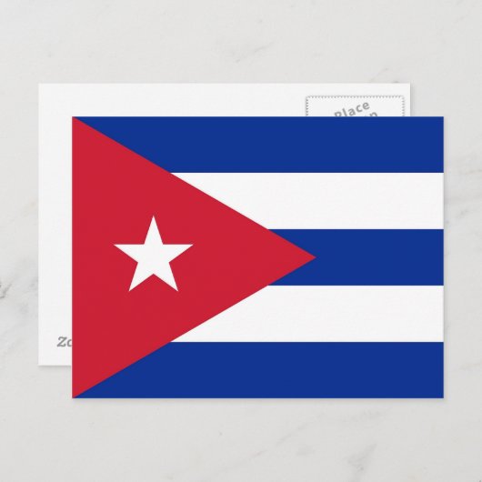 Briefkaart met vlag van Cuba (Voorkant / Achterkant)