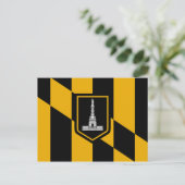 Briefkaart met vlag van de Baltimore, Maryland, Ve (Staand voorkant)