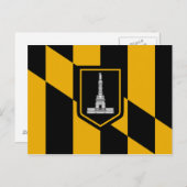 Briefkaart met vlag van de Baltimore, Maryland, Ve (Voorkant / Achterkant)