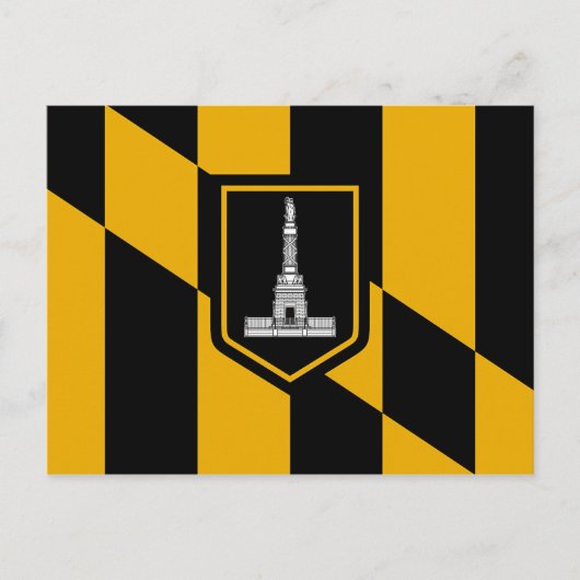 Briefkaart met vlag van de Baltimore, Maryland, Ve (Voorkant)