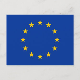 Briefkaart met vlag van de Europese Unie
