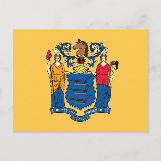 Briefkaart met vlag van de staat New Jersey - Vere (Voorkant)