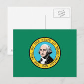 Briefkaart met vlag van de staat Washington - Vere (Voorkant / Achterkant)