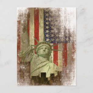 Briefkaart met  Vlag van de Veldlijn van New York