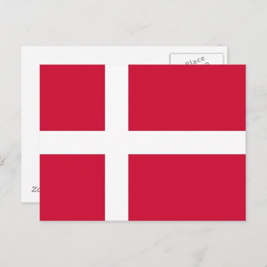 Briefkaart met vlag van Denemarken (Voorkant / Achterkant)