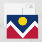 Briefkaart met vlag van Denver, Colorado State - V (Voorkant / Achterkant)