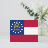 Briefkaart met vlag van Georgië - Verenigde Staten (Staand voorkant)