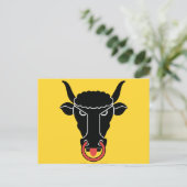 Briefkaart met vlag van het kanton Uri, Zwitserlan (Staand voorkant)
