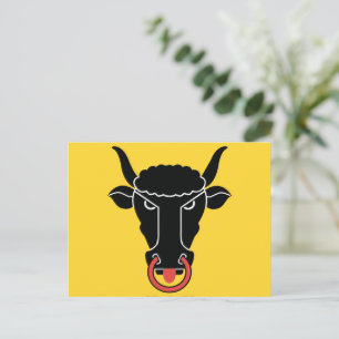 Briefkaart met vlag van het kanton Uri, Zwitserlan