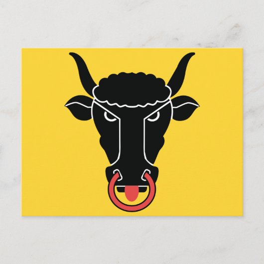 Briefkaart met vlag van het kanton Uri, Zwitserlan (Voorkant)