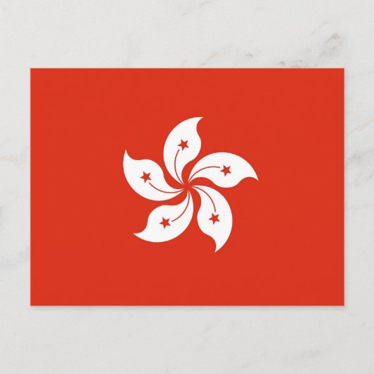 Briefkaart met vlag van Hongkong, China (Voorkant)