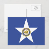 Briefkaart met vlag van Houston City, Texas, Veren (Voorkant / Achterkant)