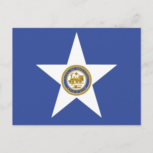 Briefkaart met vlag van Houston City, Texas, Veren (Voorkant)