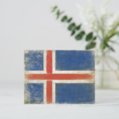 Briefkaart met vlag van IJsland (Staand voorkant)