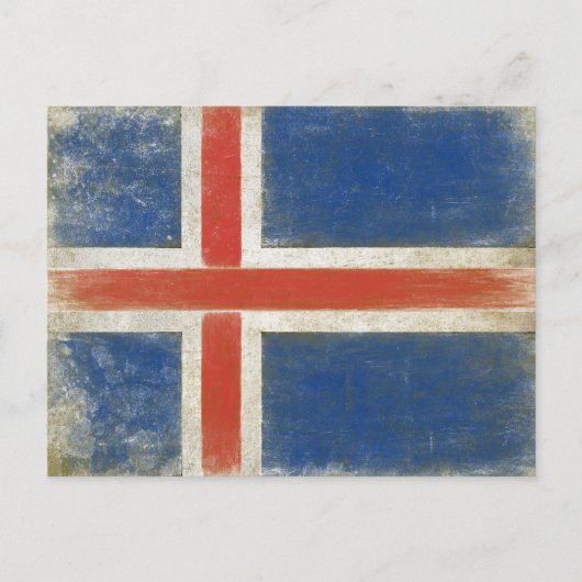 Briefkaart met vlag van IJsland (Voorkant)