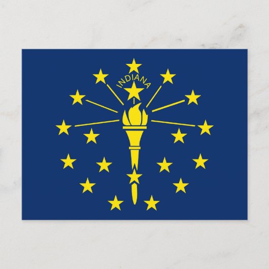 Briefkaart met vlag van Indiana State - Verenigde  (Voorkant)