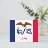 Briefkaart met vlag van Iowa State - Verenigde Sta (Staand voorkant)