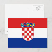 Briefkaart met vlag van Kroatië (Voorkant / Achterkant)
