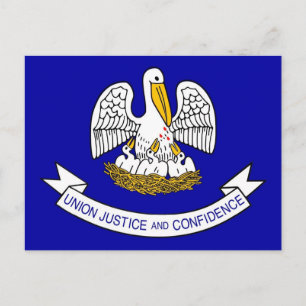 Briefkaart met Vlag van Louisiana - Verenigde Stat