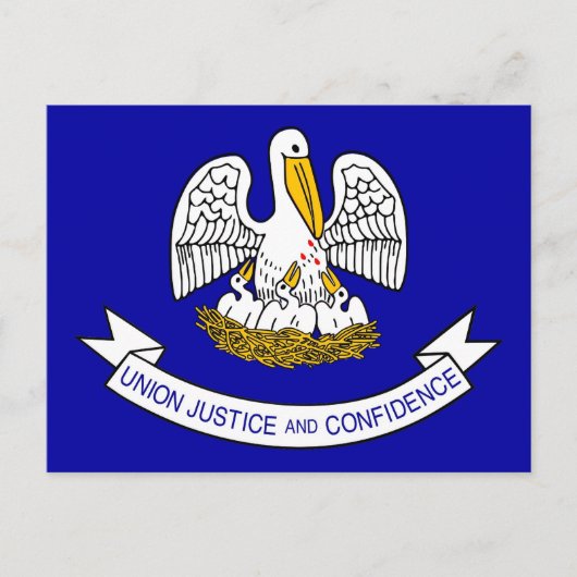 Briefkaart met Vlag van Louisiana - Verenigde Stat (Voorkant)