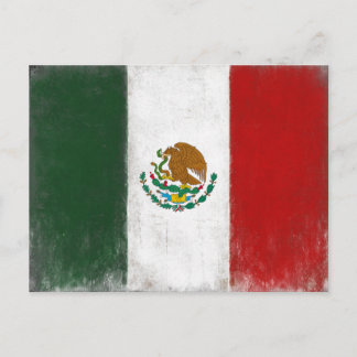 Briefkaart met vlag van Mexico