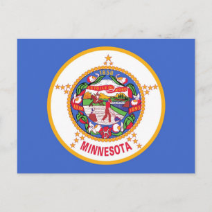 Briefkaart met vlag van Minnesota - Verenigde Stat