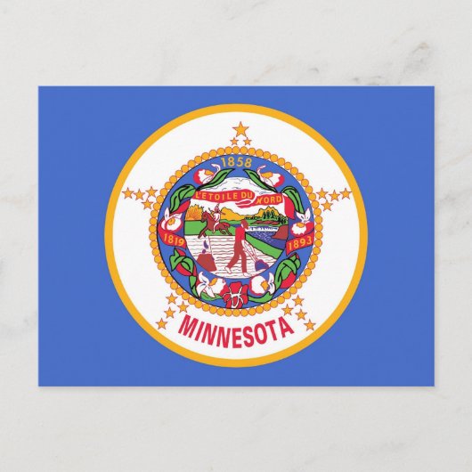 Briefkaart met vlag van Minnesota - Verenigde Stat (Voorkant)