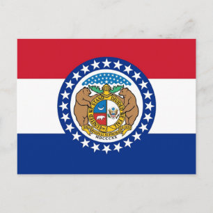 Briefkaart met Vlag van Missouri - Verenigde State