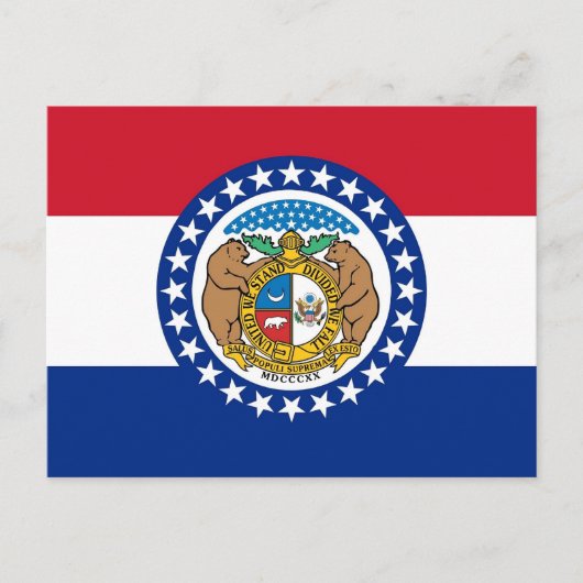Briefkaart met Vlag van Missouri - Verenigde State (Voorkant)