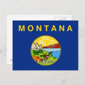 Briefkaart met vlag van Montana State - Verenigde  (Voorkant / Achterkant)