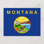 Briefkaart met vlag van Montana State - Verenigde  (Voorkant)
