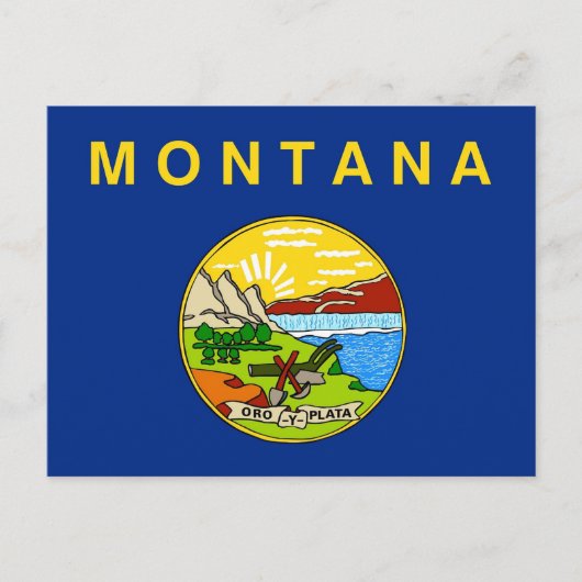 Briefkaart met vlag van Montana State - Verenigde  (Voorkant)