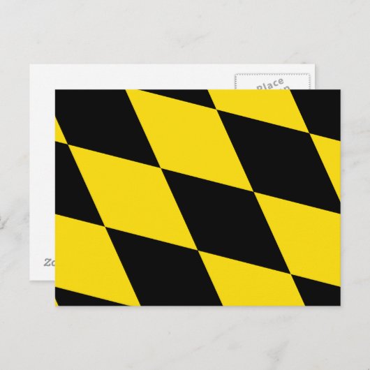 Briefkaart met vlag van München, Duitsland (Voorkant / Achterkant)