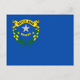 Briefkaart met vlag van Nevada State - Verenigde S