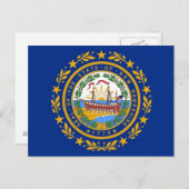 Briefkaart met vlag van New Hampshire - Verenigde (Voorkant / Achterkant)