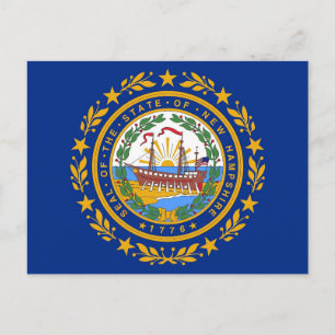 Briefkaart met vlag van New Hampshire - Verenigde 
